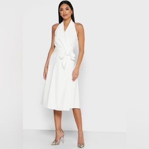 Reiss Piper Halterneck Bow Detail Dress